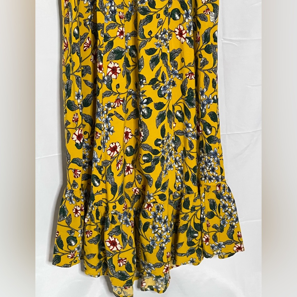 Buenos Ninos Maxi Floral Mustard Ruffle Hemline Sundress - Picture 5 of 16
